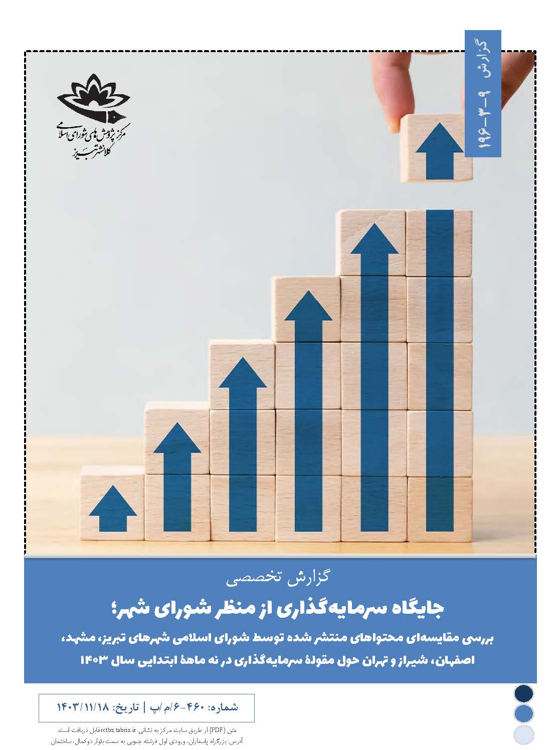جایگاه سرمایه‌گذاری از منظر شورای شهر